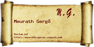 Meurath Gergő névjegykártya